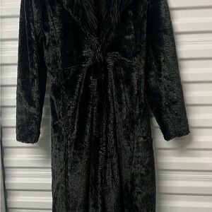 Chic Black Faux Fur Overcoat